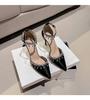 Fashion Wedding Shoes, Satin, Women'S Summer Fashion, Fringed Chain High Heels, Elegant Hollow Lady Sandals