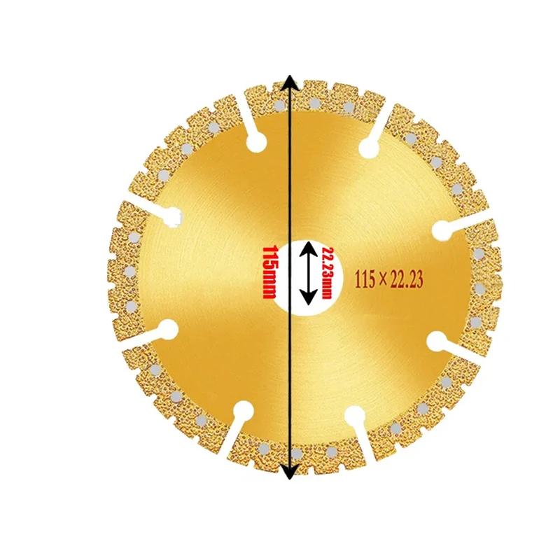 4.5 Inch Vacuum Brazed Diamond Yellow Saw Blade Steel Metal Stone Cast Iron Reinforcing Steel Aluminium Multi-purpose Power Tool