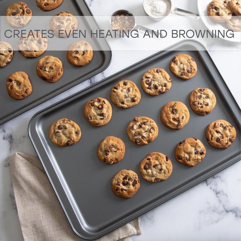 2 Pack Nonstick Baking Sheet Durable Carbon Steel Oven Safe Easy Clean Perfect Baking Roasting Cooking