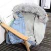 Lamb Woolen Denim Jacket Female Winter Korean Version of Loose Hooded Padded Thickened Cotton Jacket Cotton Jacket Tops