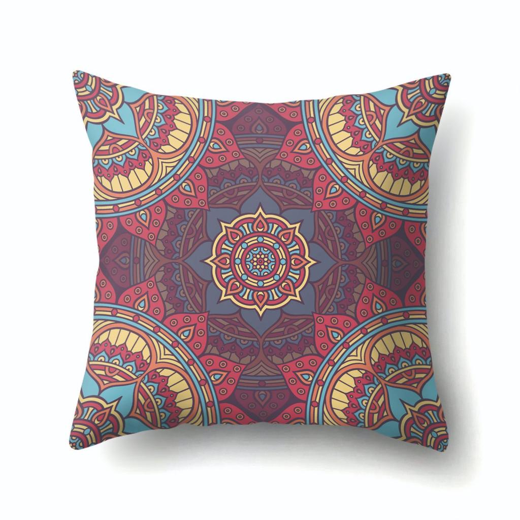 Home Decor Geometric Texture Mandala Polyester Pillow Case Core-free