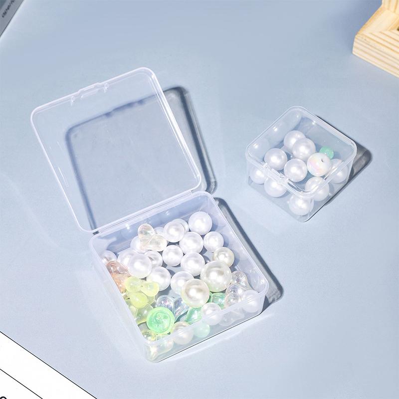 6/12/24 st 4,5 Transparent Fyrkantig Vikbar Liten Låda Pärlor Fiskekrok Skruv Plast Förvaringslåda Ring Örhänge Halsband Förpackningslåda