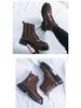 New Men's High-Top Leather Martin Boots - Autumn/Winter European & American Fashion, Lace-Up Motorcycle Ankle Boots.