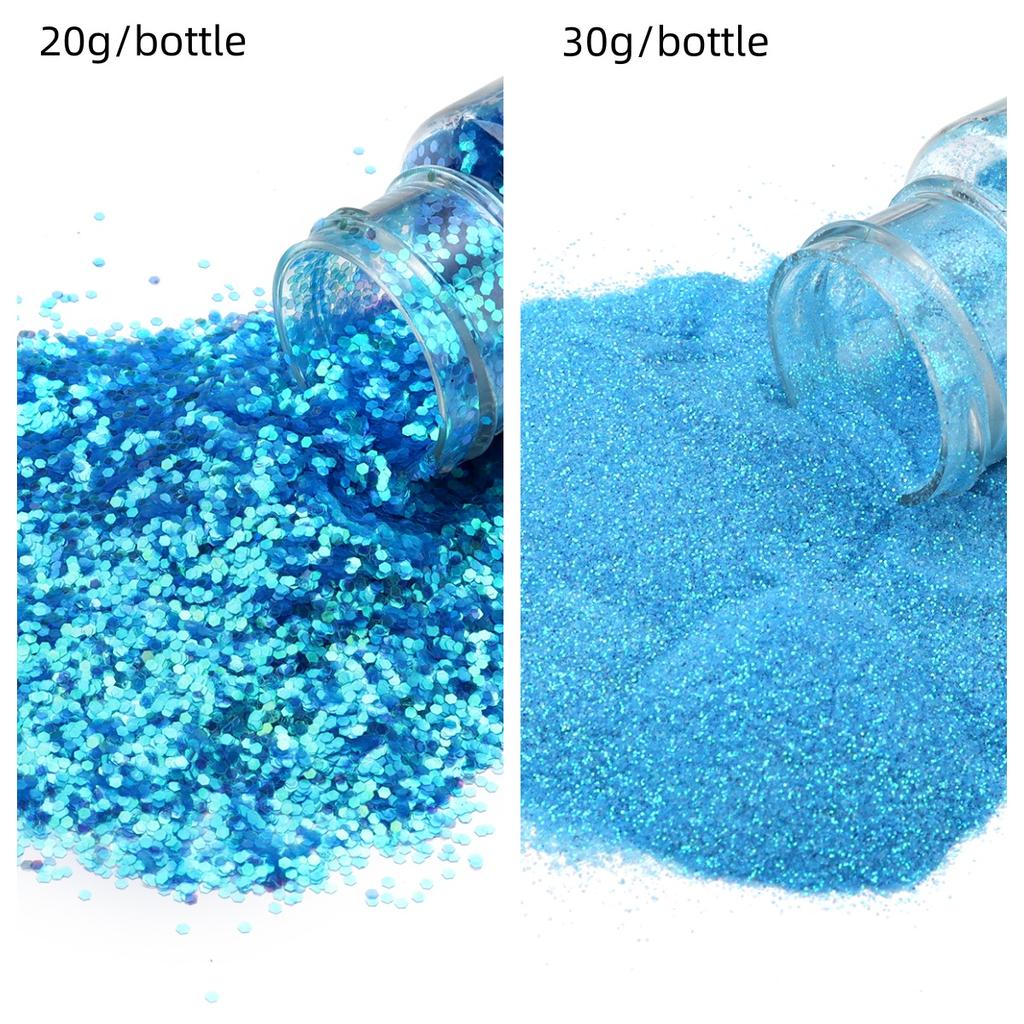 20/30g Glitter Sprinkles Powder Colorful Hexagonal Sparkly Powder Nail Art For Handicraft Creative Nail Paillette Decoration
