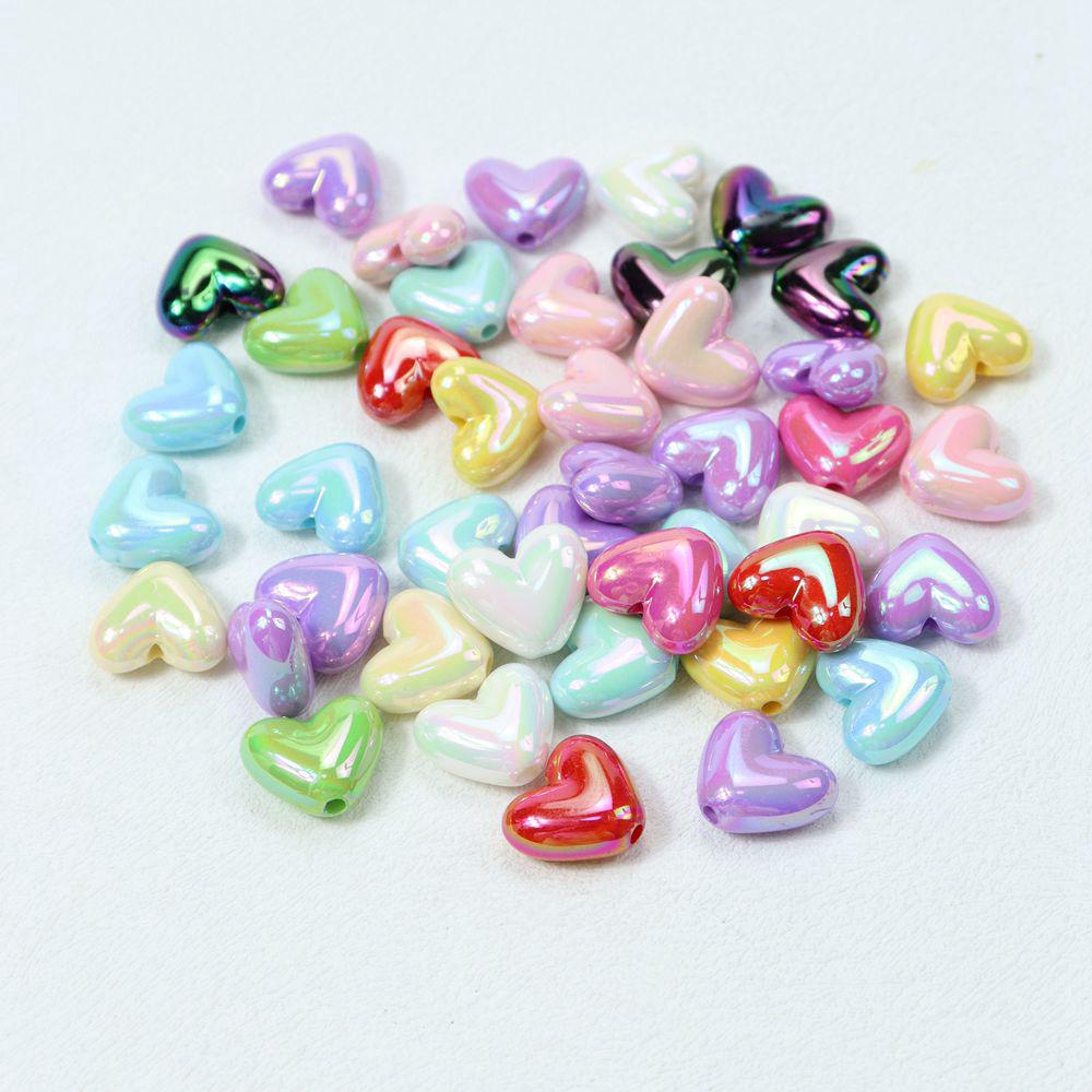 Colorful Heart Beads for DIY Phone Chains, Bracelets, Car Ornaments, and Clothing Accessories