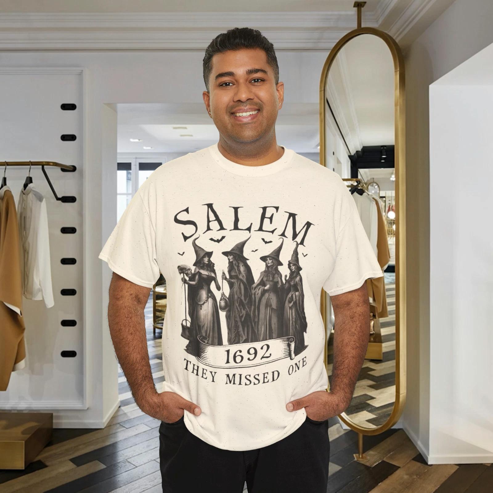 Halloween Salem Witch 1692 They Missed One T-Shirt Scary Graphic Fan Gift Shirt XL