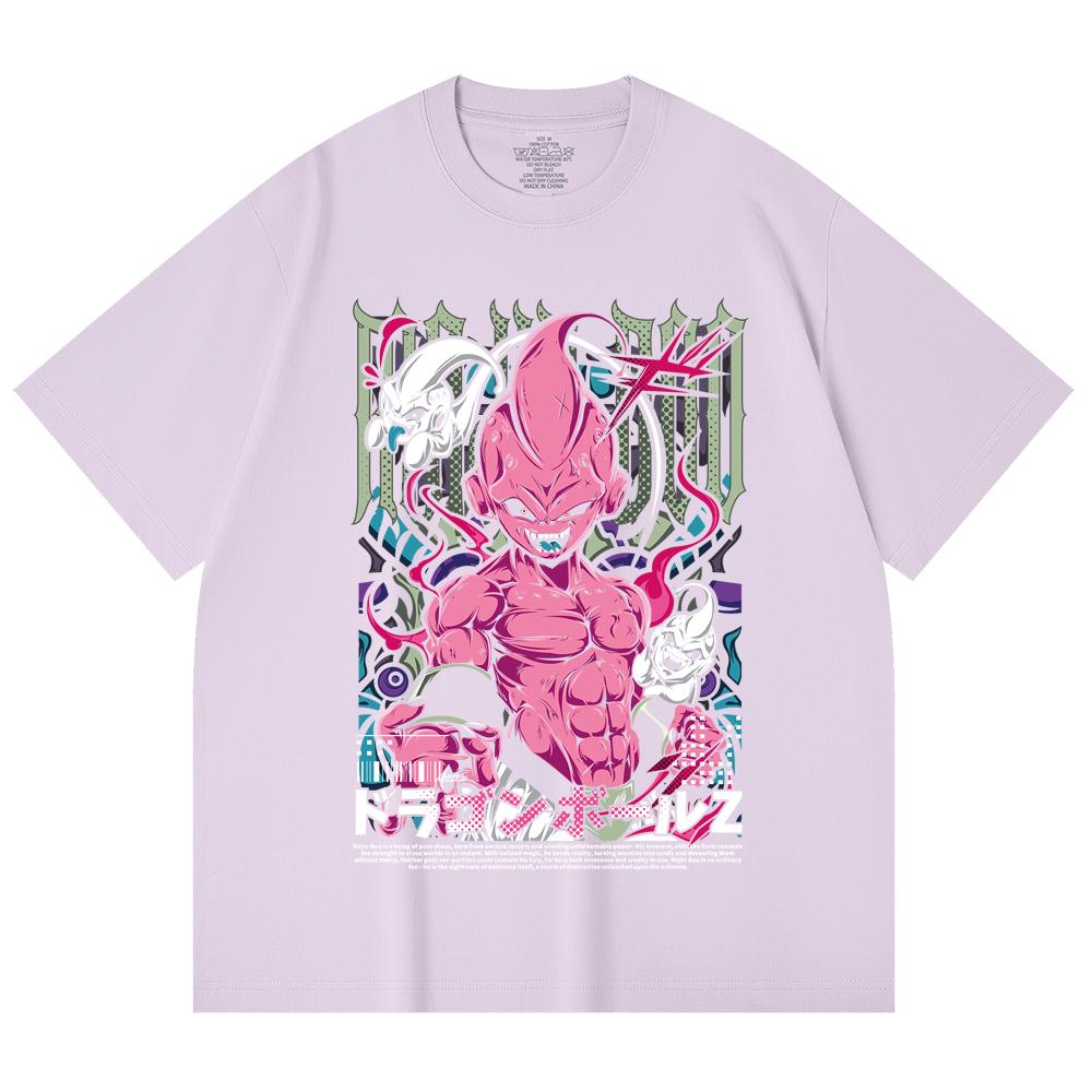 230 Gsm 100% Cotton Dragon Ball V67 Majin Buu Print Unisex Heavy Cotton T Shirt