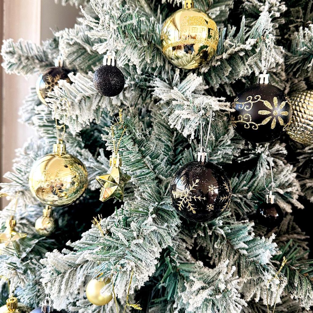 Christmas Tree Ornaments: Painted Irregular Paper Box Set of Colored Balls