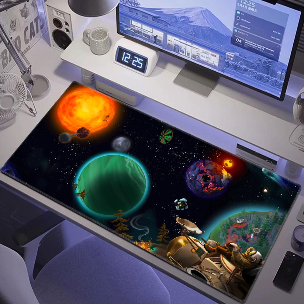Mouse Pad Anime Keyboard Pad Laptop Outer Wilds Solar System Desk Mat PC Gaming Accessories Natural Rubber HYBXAXC XXL Carpet