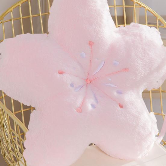 Plush Toy Cherry Blossom Shape Comfortable Touch Full Filling Smell-less Fine Workmanship Cushion No Deformation Kawaii Flower Plush Pillow Household