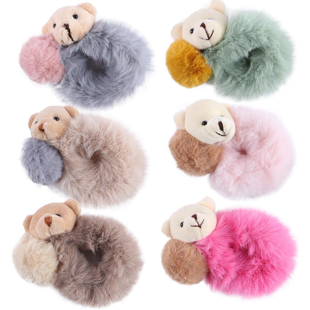 Hair Tie Scrunchie Plush Bear Cute Lovely Rubber Bands Hair Rope Hair Accessories Ponytail Holder