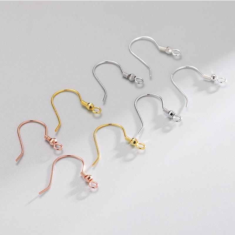 DIY 925 Sterling Silver Accessories Ear Fish Hooks Dangle Pendant Earrings Wire for Fine Jewelry Making Handmade