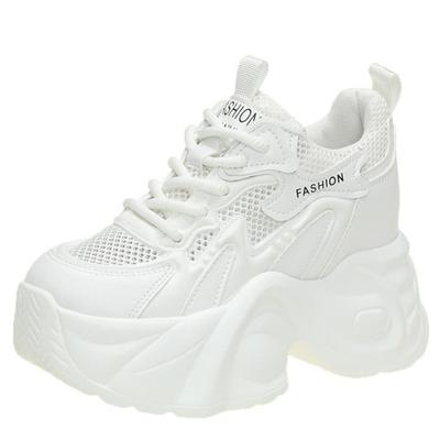 Mote 8,5CM Sommer Pustende Mesh Sneakers Tykk Såle Sportssko 2024 Nye Kiler for Kvinner Casual Chunky Sko Høy Platå Sneakers