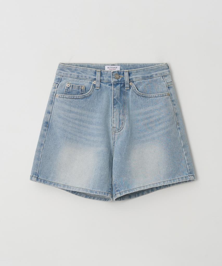 Beoteuneob Classic Washed Short Denim Pants (Light Blue)