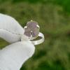 Natural Amethyst Rough Gemstone 925 Silver Stackable Ring Size 8 For Women