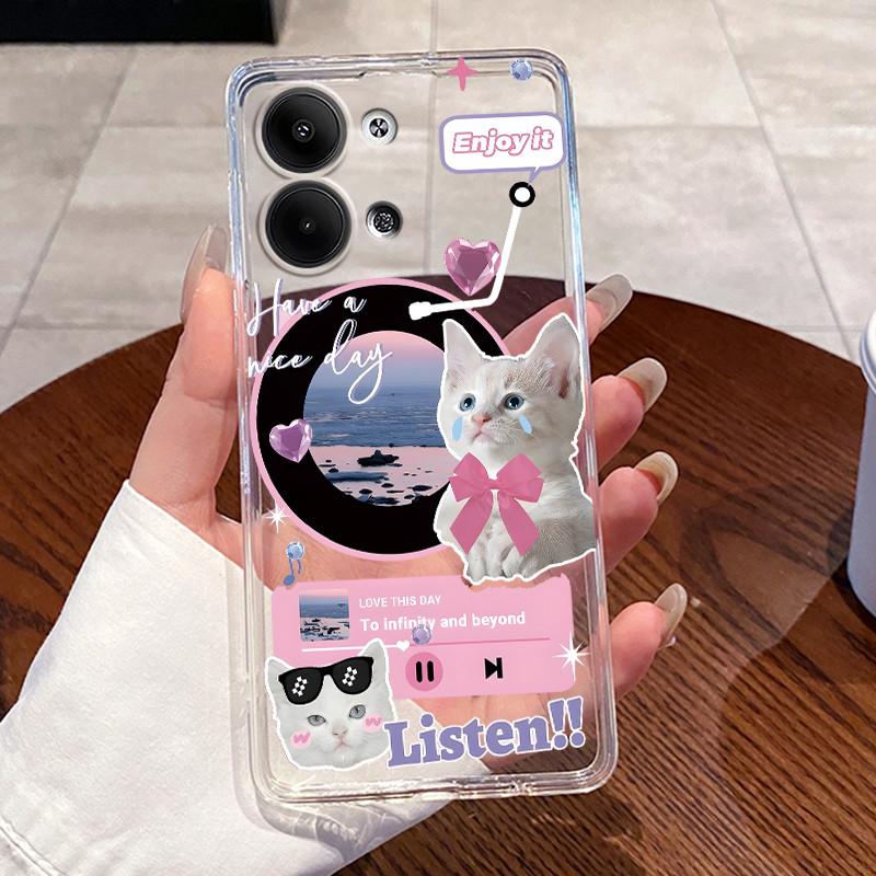 Jelly Casing For OPPO Reno9 Pro Pro+ Clear Silicone Soft TPU Back Cover For Reno 9 Pro Plus Cute Cat Rabbit Heart Phone Case