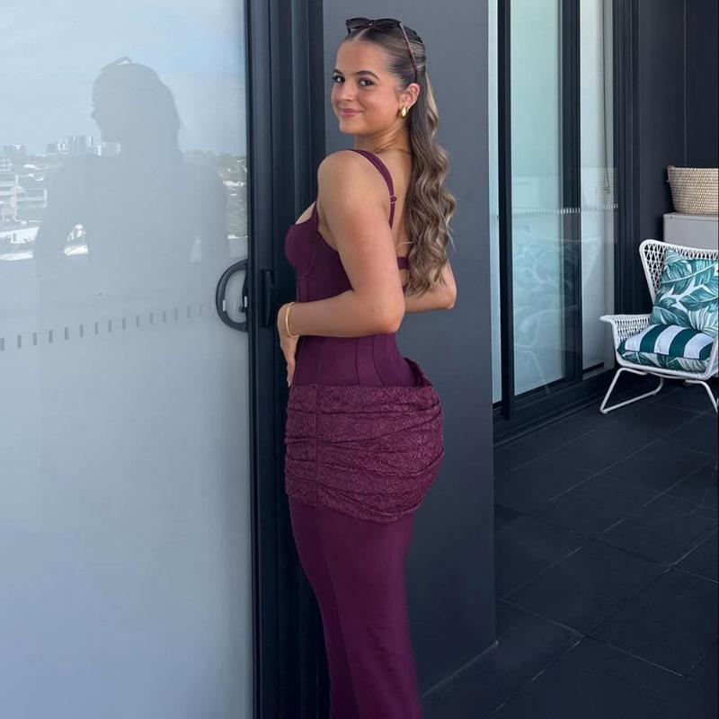 Elegant European-Style Strapless Bodycon Dress - Solid Color, Open Back, Slim Fit, 2026 Collection