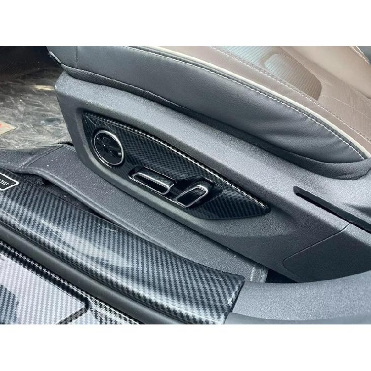 For BYD Han Ev Dm Car Accessories Carbon Fiber Style Interior Inner Seat Adjustment Switch Knob Button Cover Trim