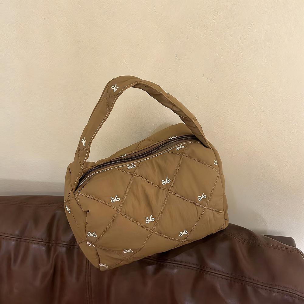 

New Bowknot Makeup Bag Large Capacity Zipper Cosmetic Bag Waterproof Toiletry Pouch Travel кофейный