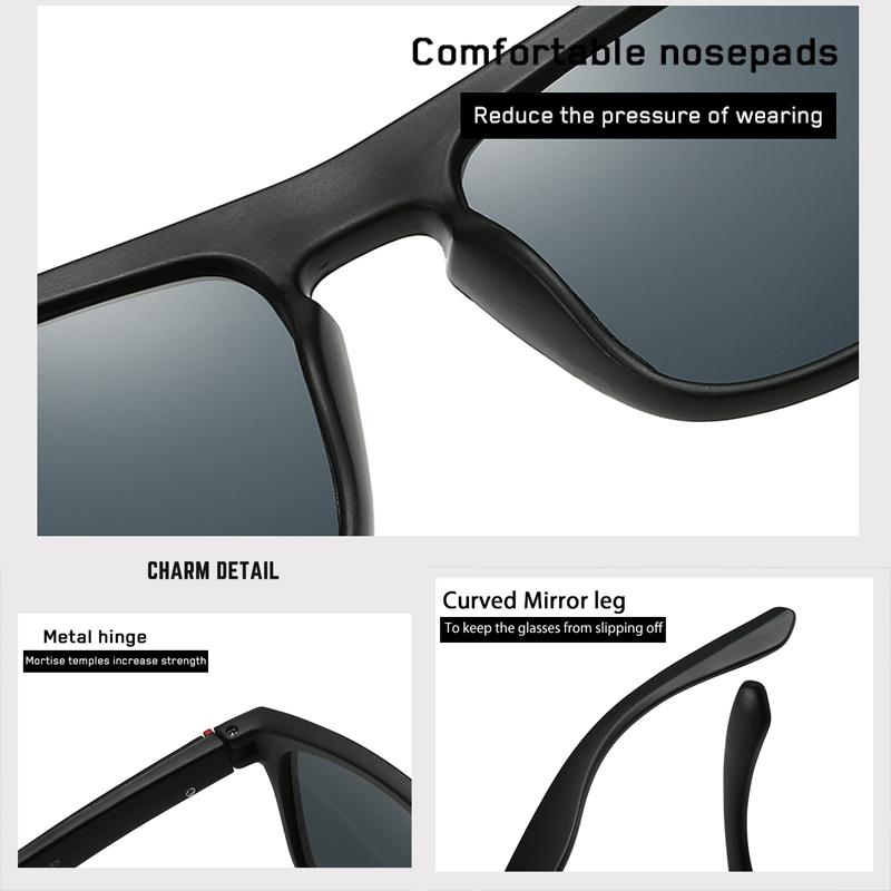 Classic Men's Sunglasses Vintage Square Male Sun Glasses Women Fashion Black Outdoor Sports Shades UV400V