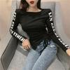 Women's T-shirt Slim Stretch Drawstring Top