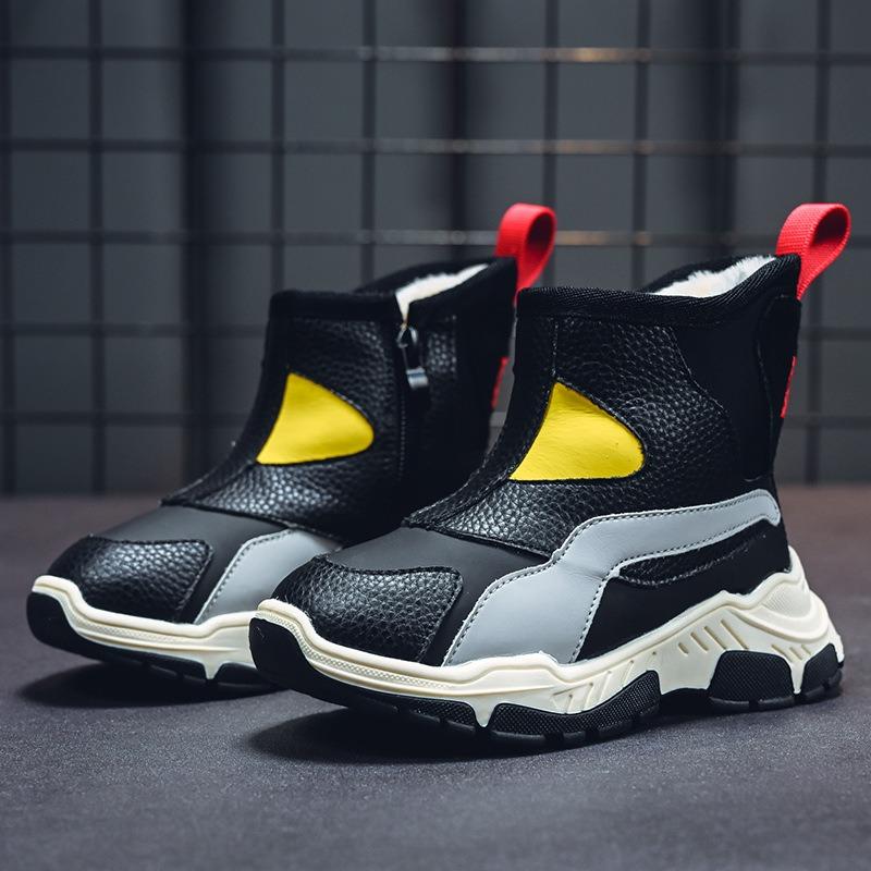 Children's Cotton Boots Winter New Boys' Shoes Snow Boots Girls Fleece Thickened Cotton Shoes Warm Winter Shoes Tide