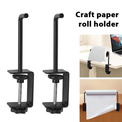 Craft Paper Roll Holder Painting Craft Packaging Paper Roll Holder with Adjustable Clamp Tabletop Paper Dispenser for 0-1.8" Tables Holds Up To 7"