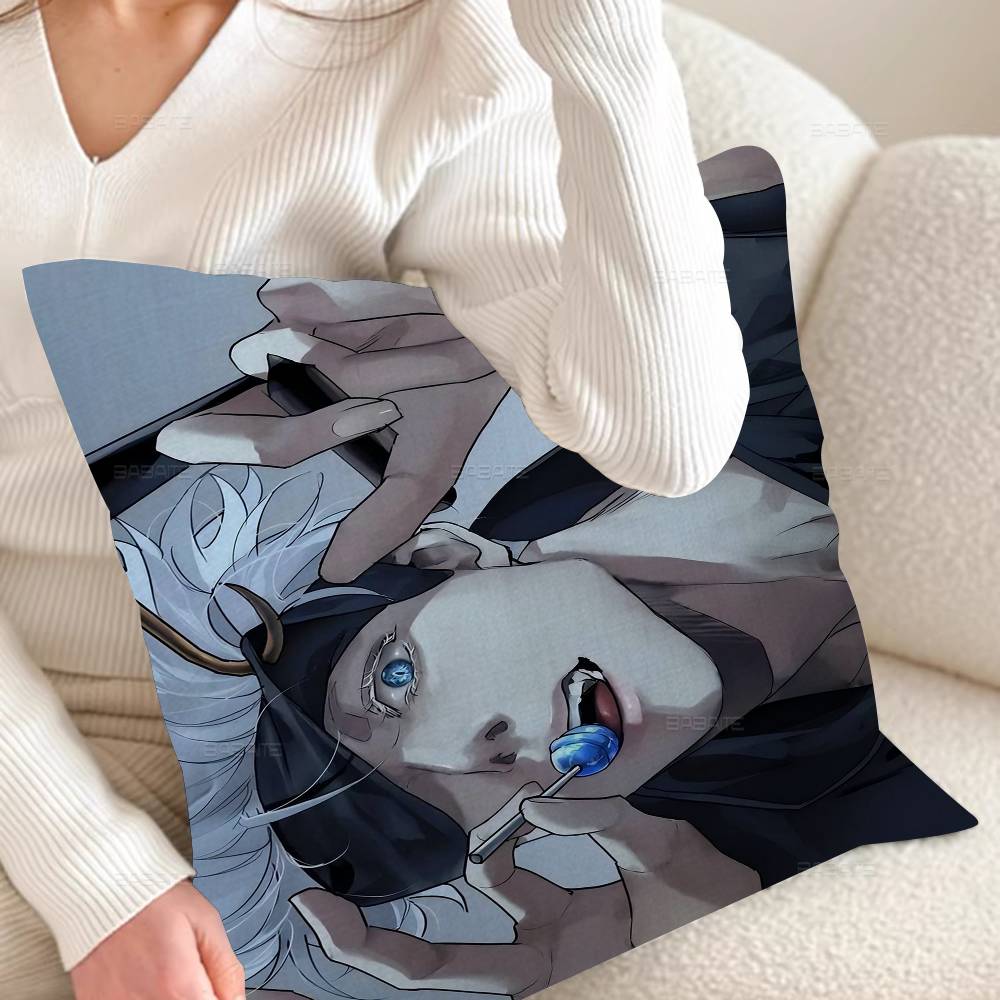 JJujutsu Anime Selfadhesive Pillowcase Toon Gift Cushion Cover Bedroom Home Sofa Chair Seat Decor Pillow Case