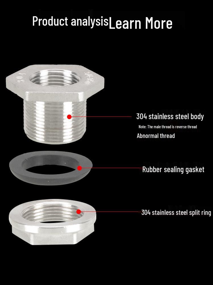 304 Stainless Steel Water Tank Fitting: 2/3/4/6 Points To 2-Inch Internal Thread Drainage Adapter for Tower, Fish Tank, and Pool