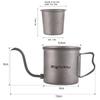 SOUUXIU Titan Kaffeekanne, 400ml, Schwanenhalsausguss, Klappgriff, Ultraleicht, Outdoor-freundlich, Tropfkessel, Geruchlos, mit Deckel