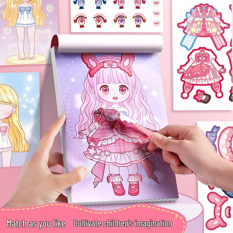 Samolepkový deník s kostýmem princezny: DIY Kniha řemesel pro proměnu celé postavy a dětský make-up