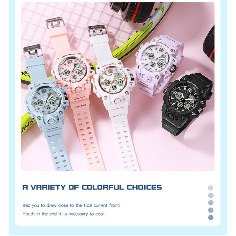 SANDA Neue einfache Mode Sport elektronische Uhr Nächte Licht Uhr Student Herrenuhr