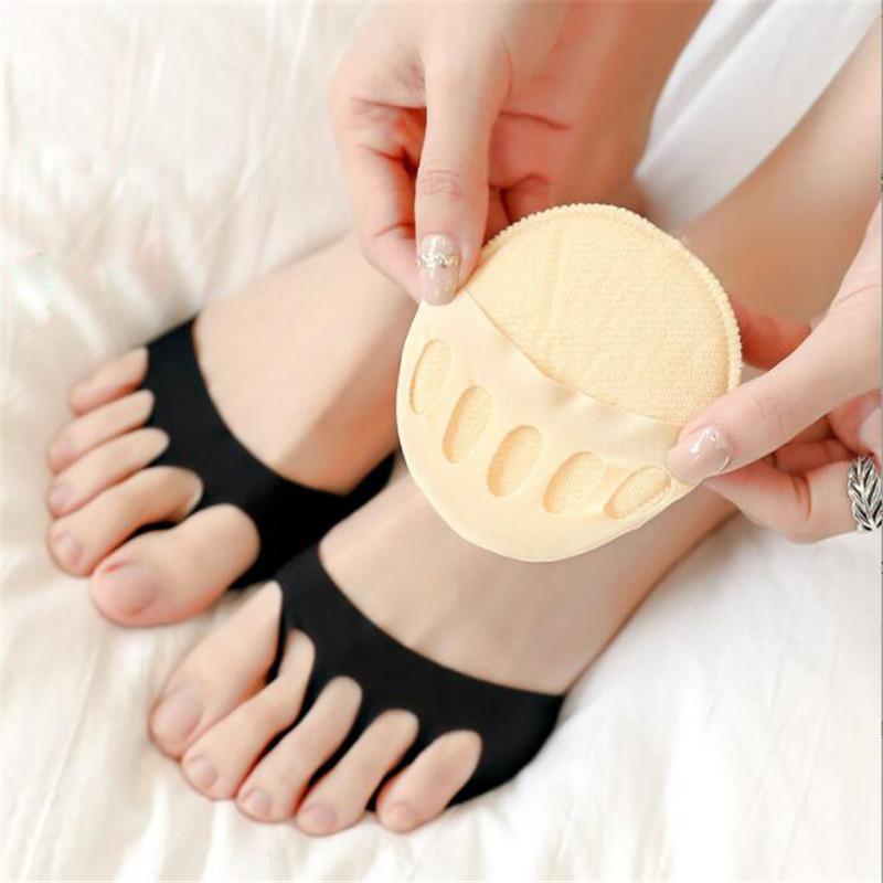 Five Toes Forefoot Pads for Women High Heels Half Insoles Foot Pain Care Absorbs Shock Socks Toe Pad Massaging Toe Pad