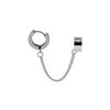 Orecchini a clip con catena a nappa in acciaio inossidabile color argento alla moda hip-hop per uomo donna piercing finto ear cuff gioielli per feste regali