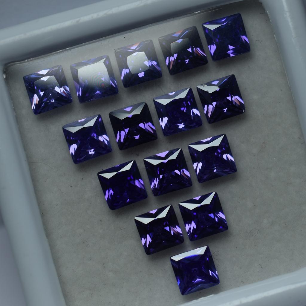 Natural Purple Tanzanite Loose Gemstone 51 pcs Square Cut 7x5 mm Lot for Jewelry Making and Crafts