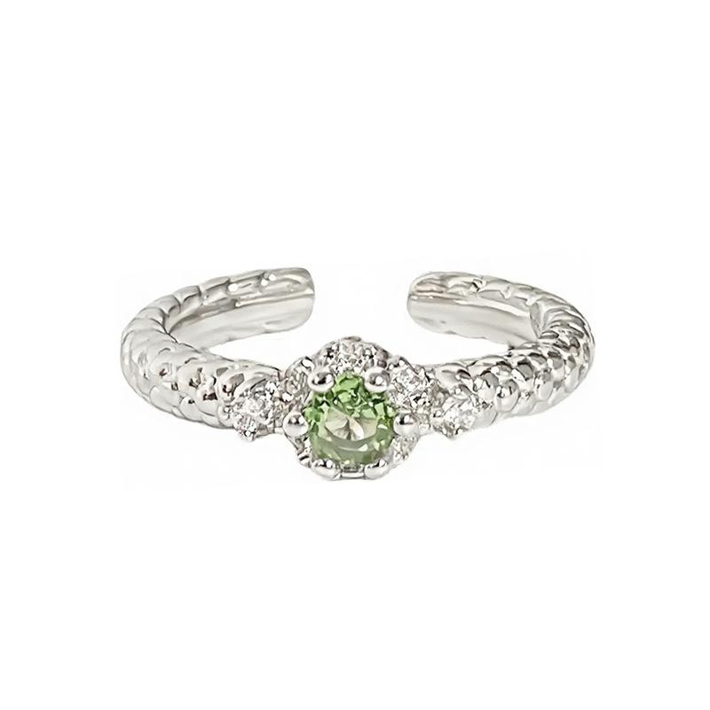 Klein Frisch Sommer Kühle Gefühl Grün Zir*****Stift Ringlicht Luxus Hoher Sinn Temperament Stapeln Tragen Nischenring Frau