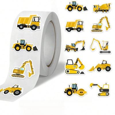 500 Sheets Per Roll. Engineering Vehicle Rolls. Roll Stickers with Adhesive Tape. Gift Envelopes. Decorative PVC Waterproof Sealing Labels.