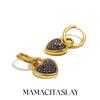 MamacitaSlay 316L Stainless Steel Zircon Heart Cross Necklace Earrings Waterproof 18K Gold Plated Jewelry Creative Accessories