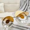 Geometric Crystal Marble Metal Decoration Metal Handicraft Hemicycle Decorative Figurines Home Decoration Accessories