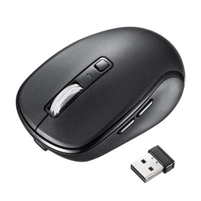 Sanwa Supply Bluetooth und kabellose leise 5-Tasten-Maus, Kompatibel, Tasten, Wiederaufladbar, Tasten, Klein, Schwarz, MA-WBBS519BK