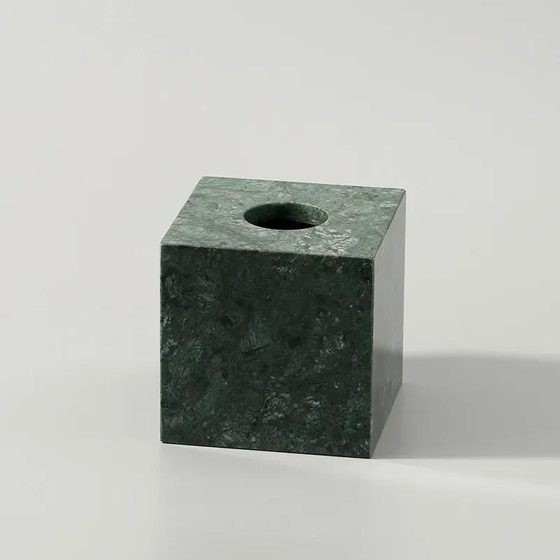 Nordic Natural Marble Tissue Box Square Rectangle Creative Black White Paper Drawer Paper Box Home Hotel Model Room Ornaments