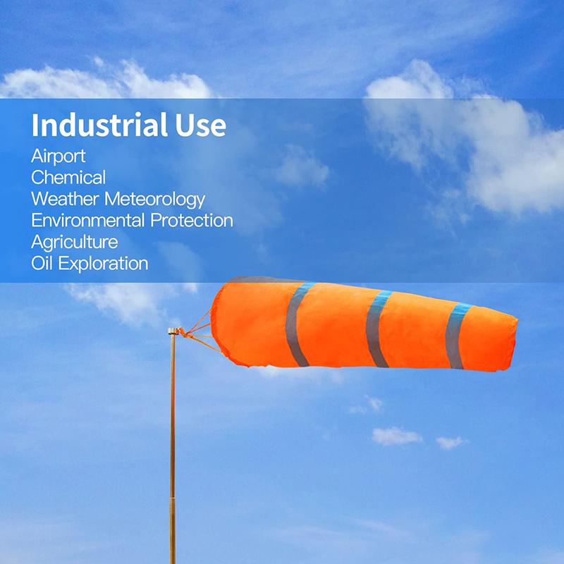 60/80/100Cm Windsock Outdoor Wind Direction Measurement Reflective Belt Rip-Stop Weather Vane For Airport Aviation Garden Farm