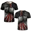 Retro Amerikanische Flagge Stil 3D Druck T-Shirt Sommer Adler Herz Grafik Tee Street Unisex Sport Lässig Atmungsaktiv Kurzarm