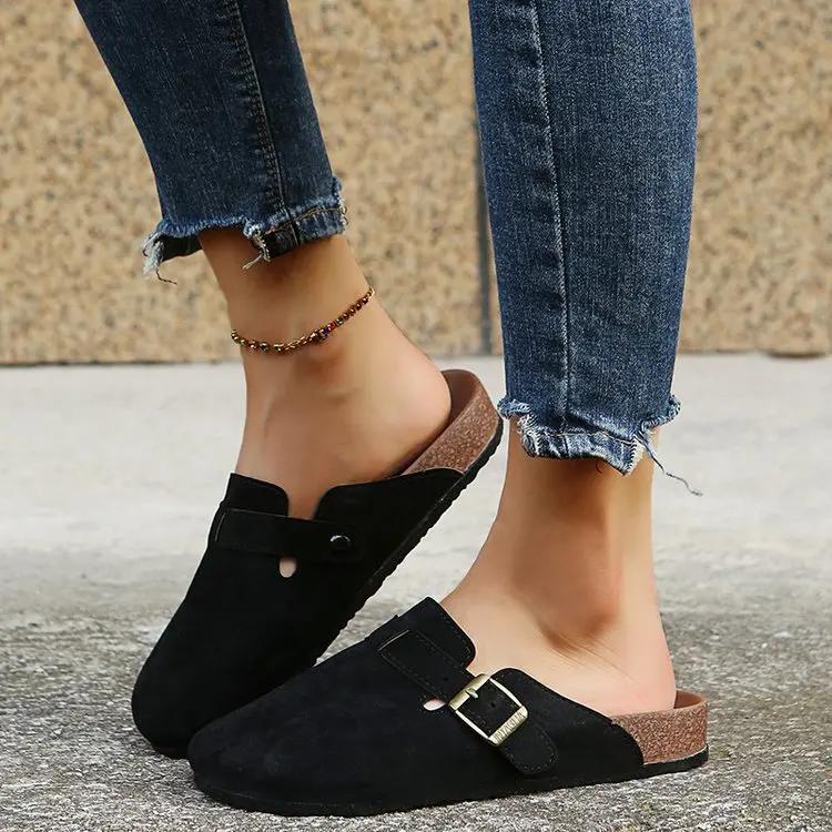 Fashion Classic Couple Slippers Woman Man Cork Birken Sandals Luxury Brand Design Buckle Strap Flat Footbed Loafer Mules