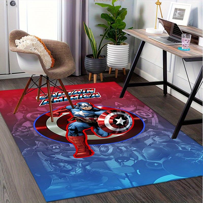 3D Printed Captain America,Shield,Hero Anti-Slip Rug - Machine Washable Office Rug for Living Room, Bedroom, Office - Multiple Sizes