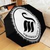 Swansea City Crest Automatic Folding Umbrella - 8-Rib Travel Umbrella with Auto Open/Close & Portable Gifts for Holidays or Birthdays