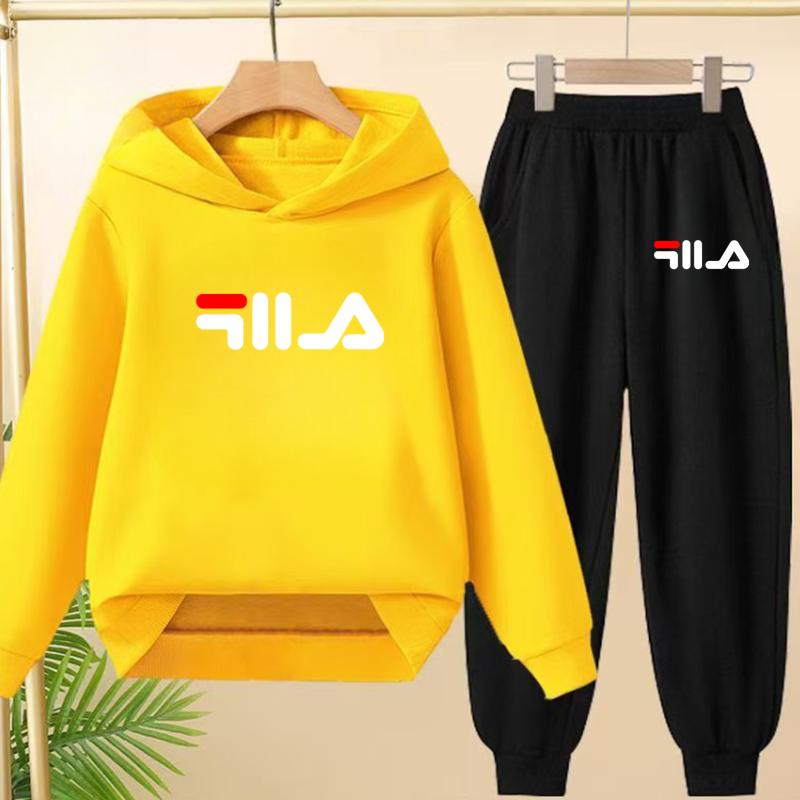 Children's Pullover Pink Coat Hoodie Sweatshirt Top + Pants Boys Girls Toddler 3-12Yrs Clothes Casual Sports Jogging Fashion Set