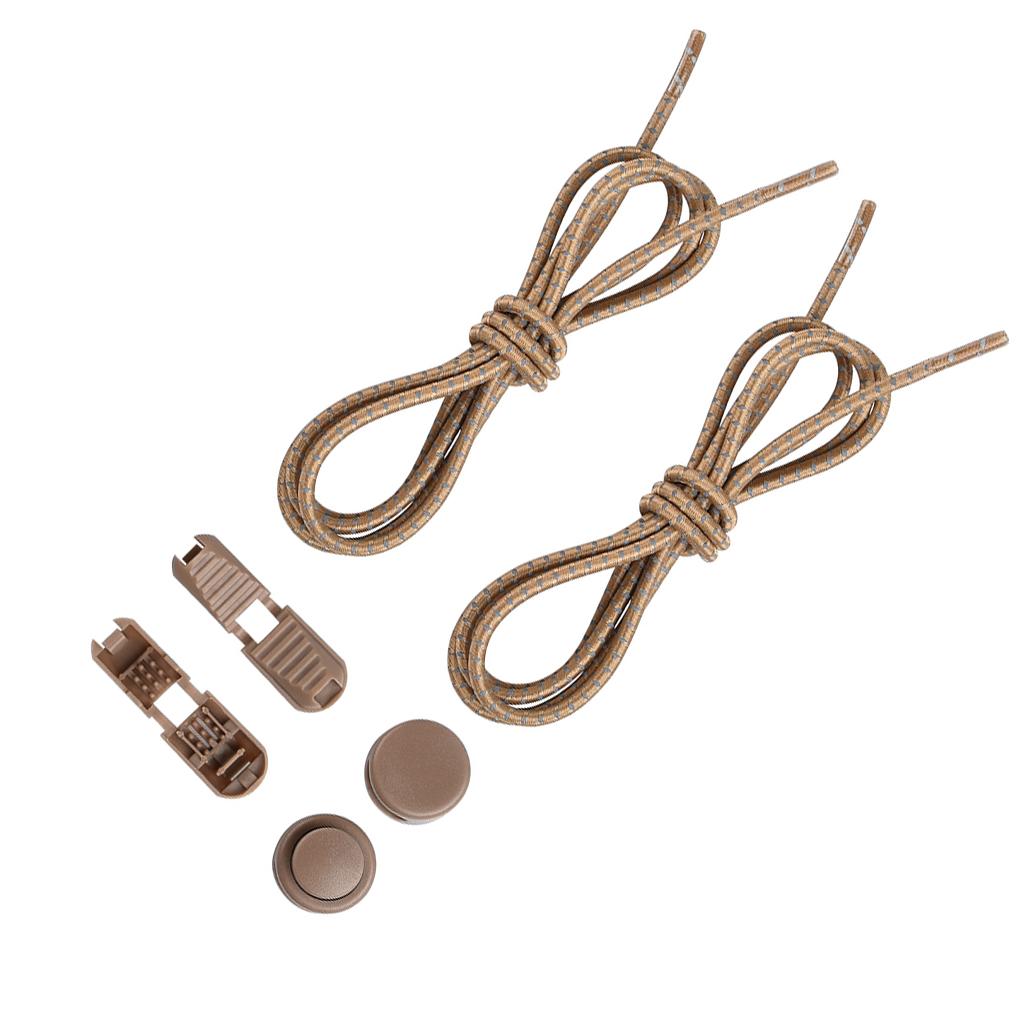 1 Pair No Tie Shoe Laces Lock Lace Quick Rubber Round Elastic Shoestrings Women Men Adults Kids 23 Colors