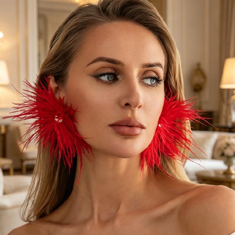 Long Feather Drop Earrings Eye Catching Decoration Ear Jewelry Suitable For Parties Concerts And Festive Celebrations