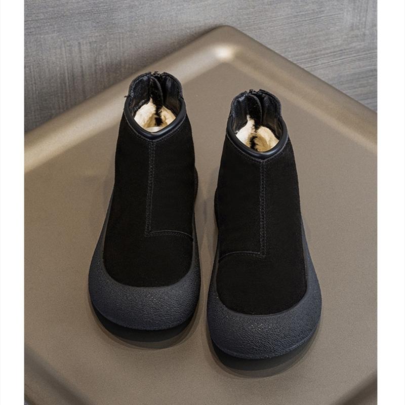 AIYUQI Snow Boots Women Large Size 2025 Winter Genuine Leather Women Short Shoes Thickened Warm Winter Boots Women